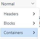Now the dropdown contains submenus with useful formats.