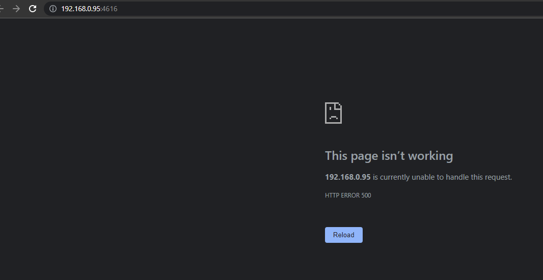 website not running from the container