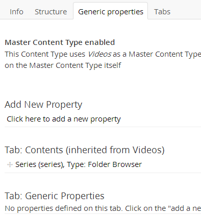 Video Series Media Type Generic Properties