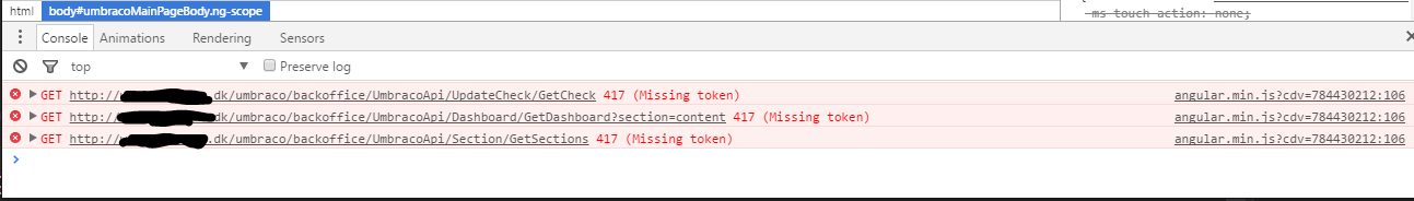Missing token
