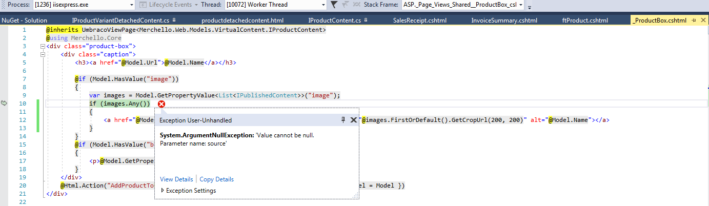 Load product's images exception