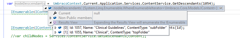 But when i try to do the descendant i get this