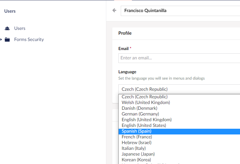 Language options