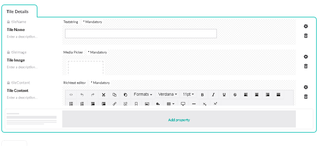 Doctype definition for tile choice