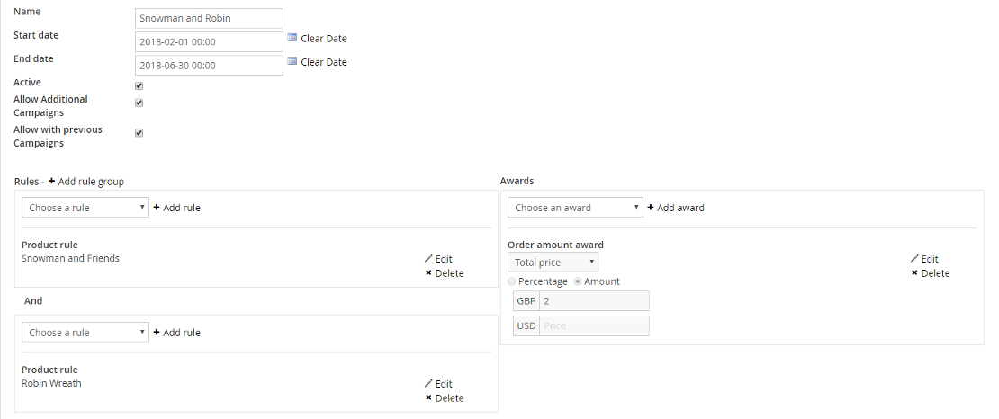 Marketing Discount Rule