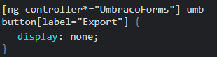 CSS to Hide Export Button