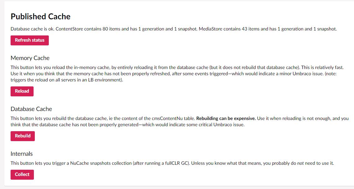 Published cache page