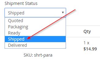 shipment status