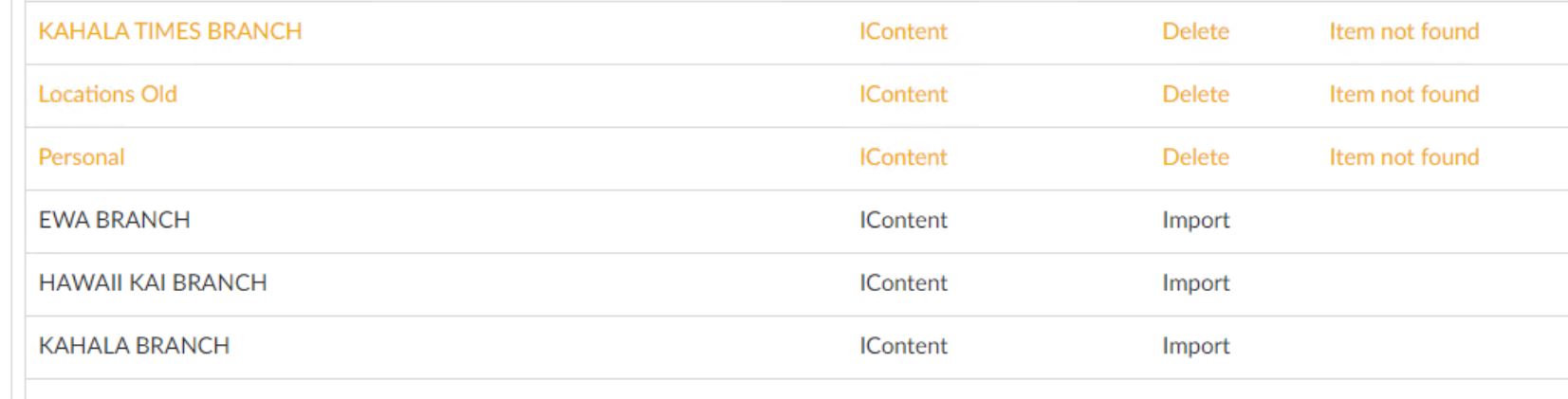 Deleted, then history shows it gets reimported
