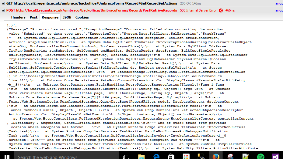 Response Error Msg