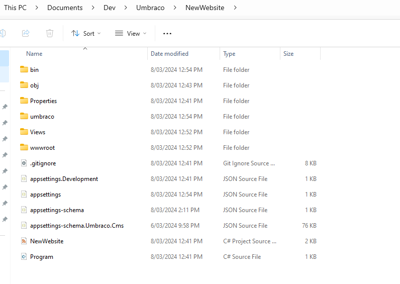 My Project directory