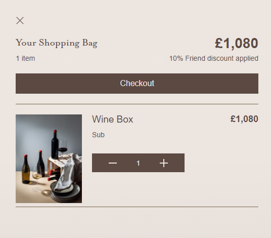 Price in basket after succesfully login