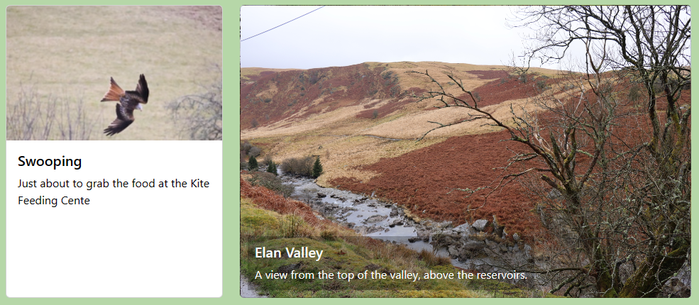 Two 'CardBlock' block types but different col spans