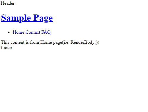 Output of content page