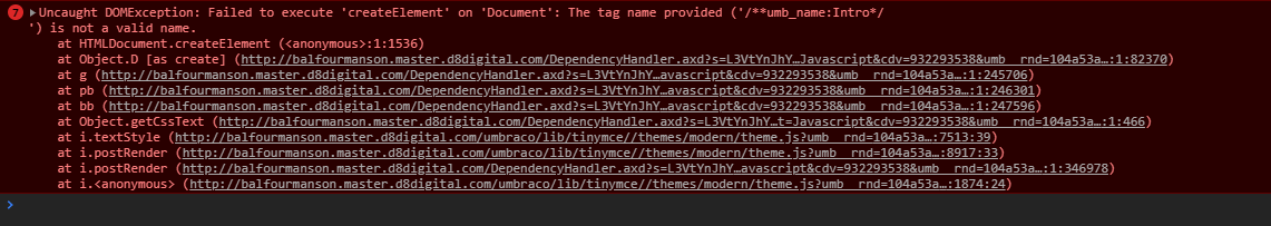 RTE formats error in version 8.2.0
