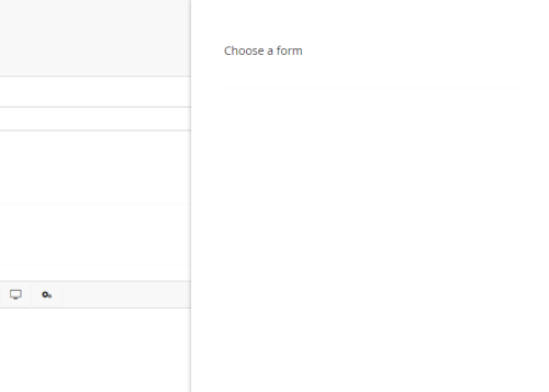 No dropdown to choose a form