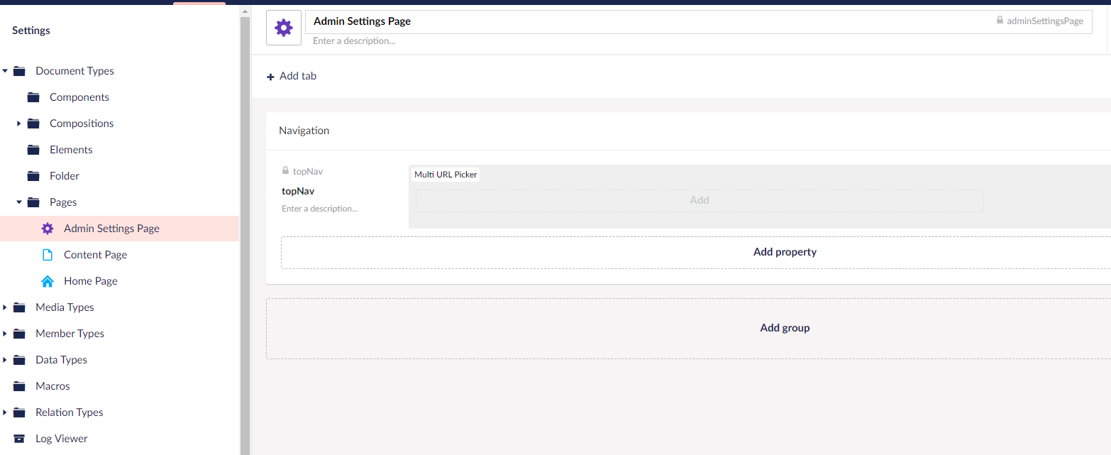 Admin Settings Page