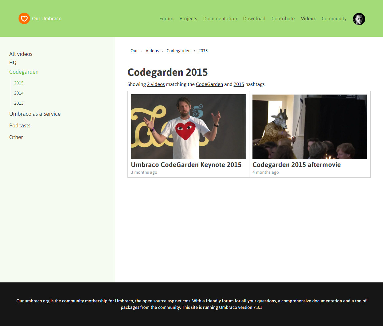 Proposed video section