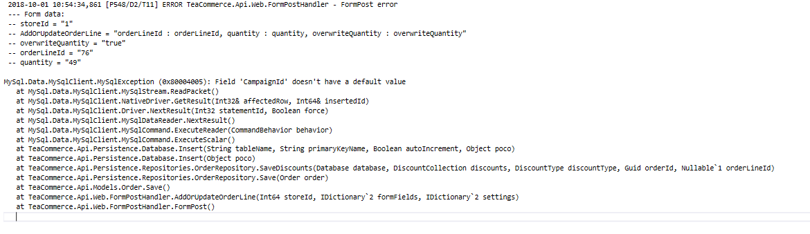 Image of the error for easier readability.