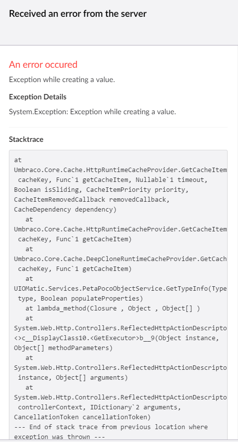 exception while opening the editor to create child entity