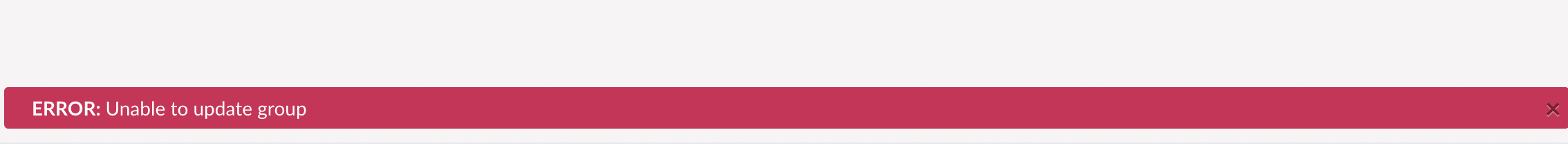 This is the error on group save