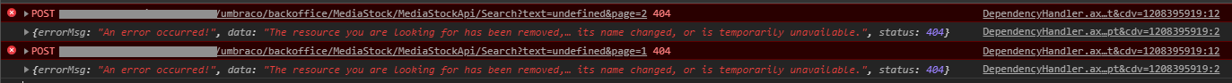 F12 Developer Tools Console Error