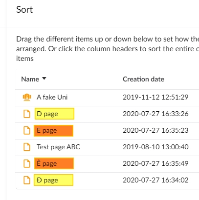 sorting by Name