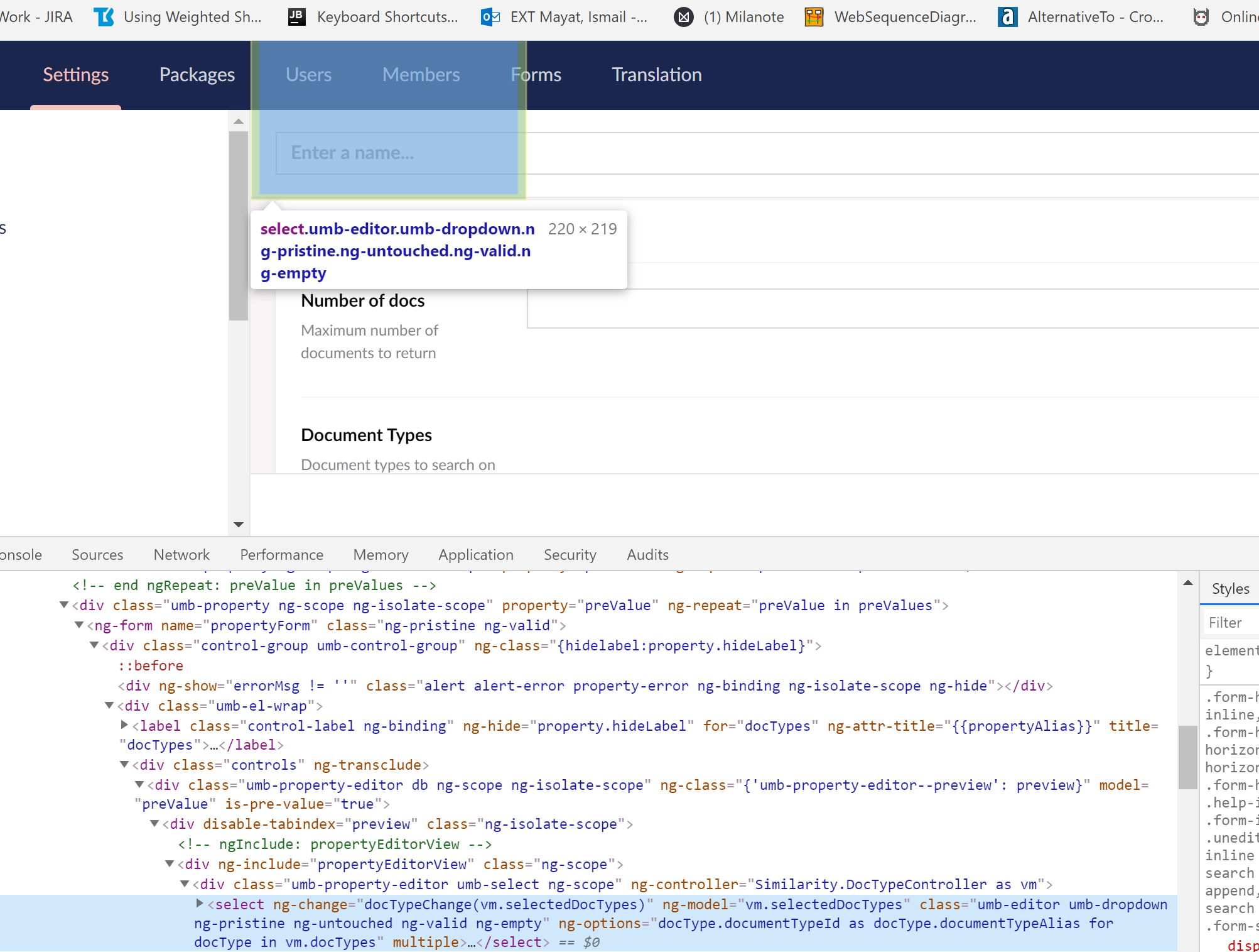 select not appearing