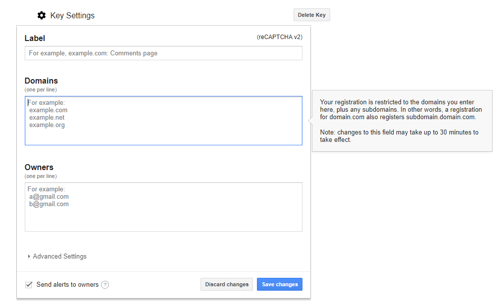 recaptcha admin
