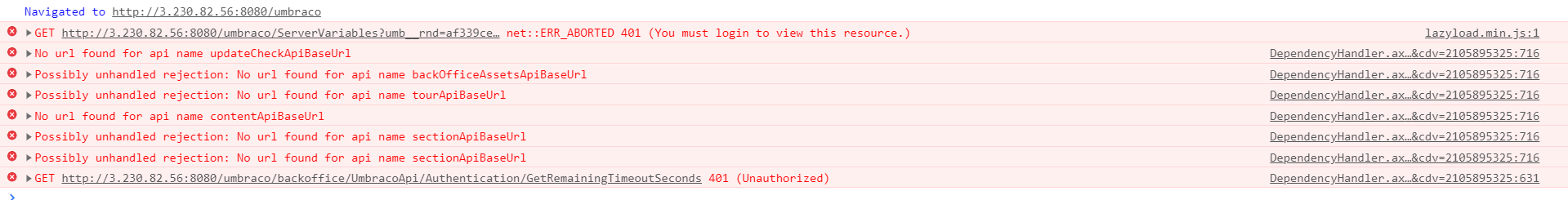Here is the screenshot of the errors i get