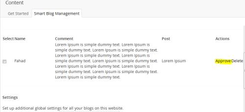 Umbraco panel smart blog settings