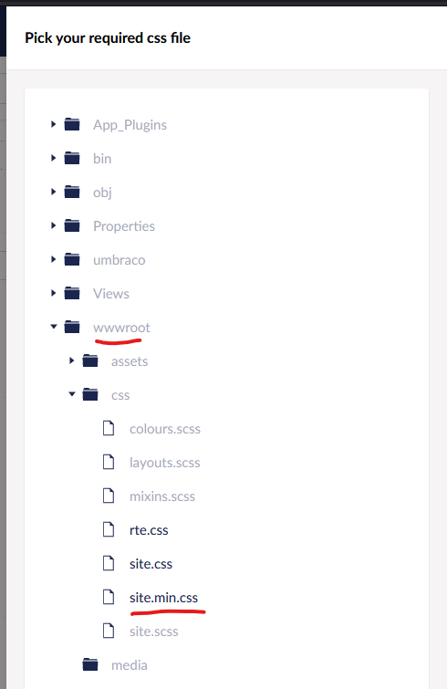 file picker tree picker
