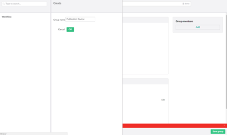 error alert when creating new approval group