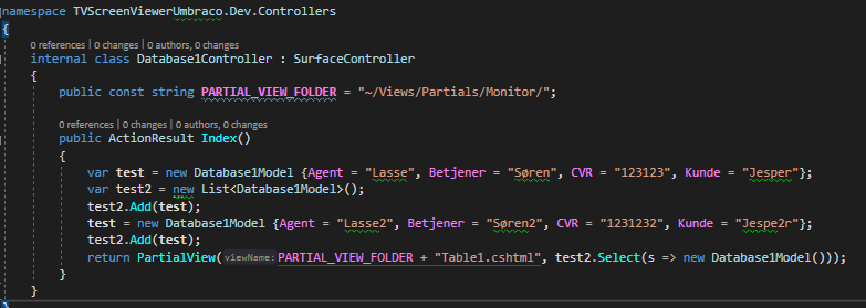 Controller for the model