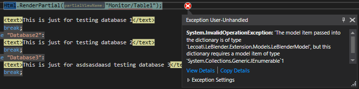 Error message
