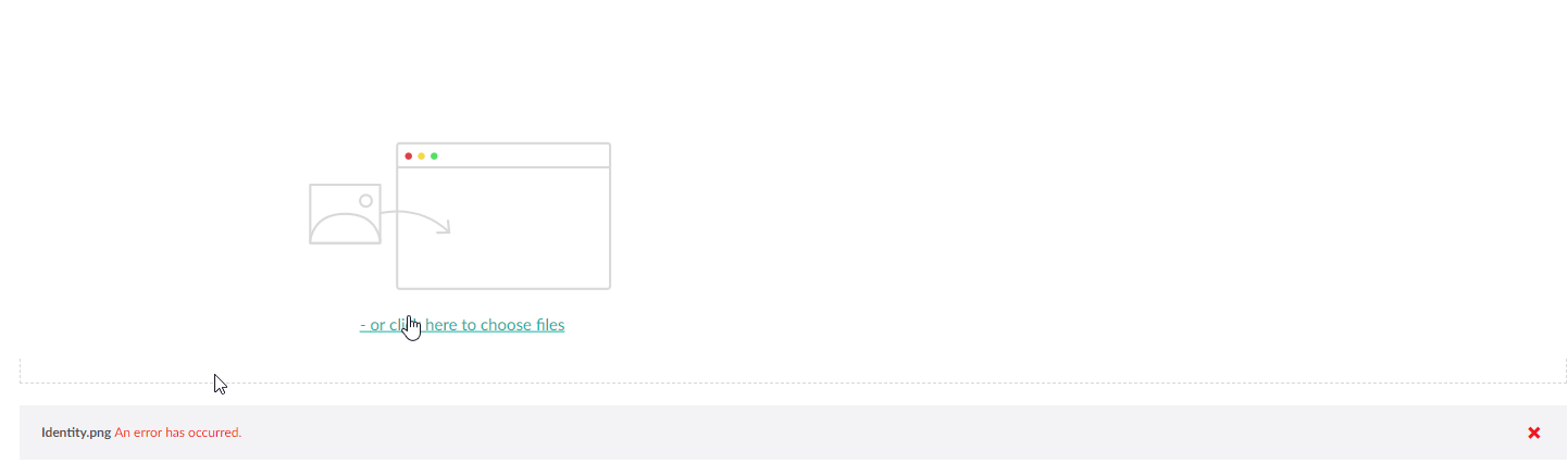 Drag and Drop Section With error message