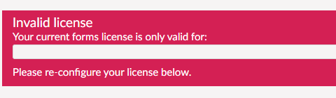 Invalid license warning in backoffice 