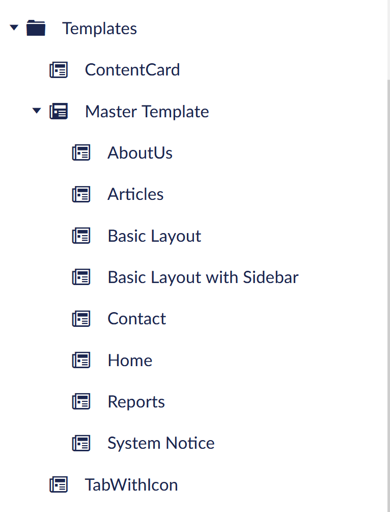 Local Templates view example