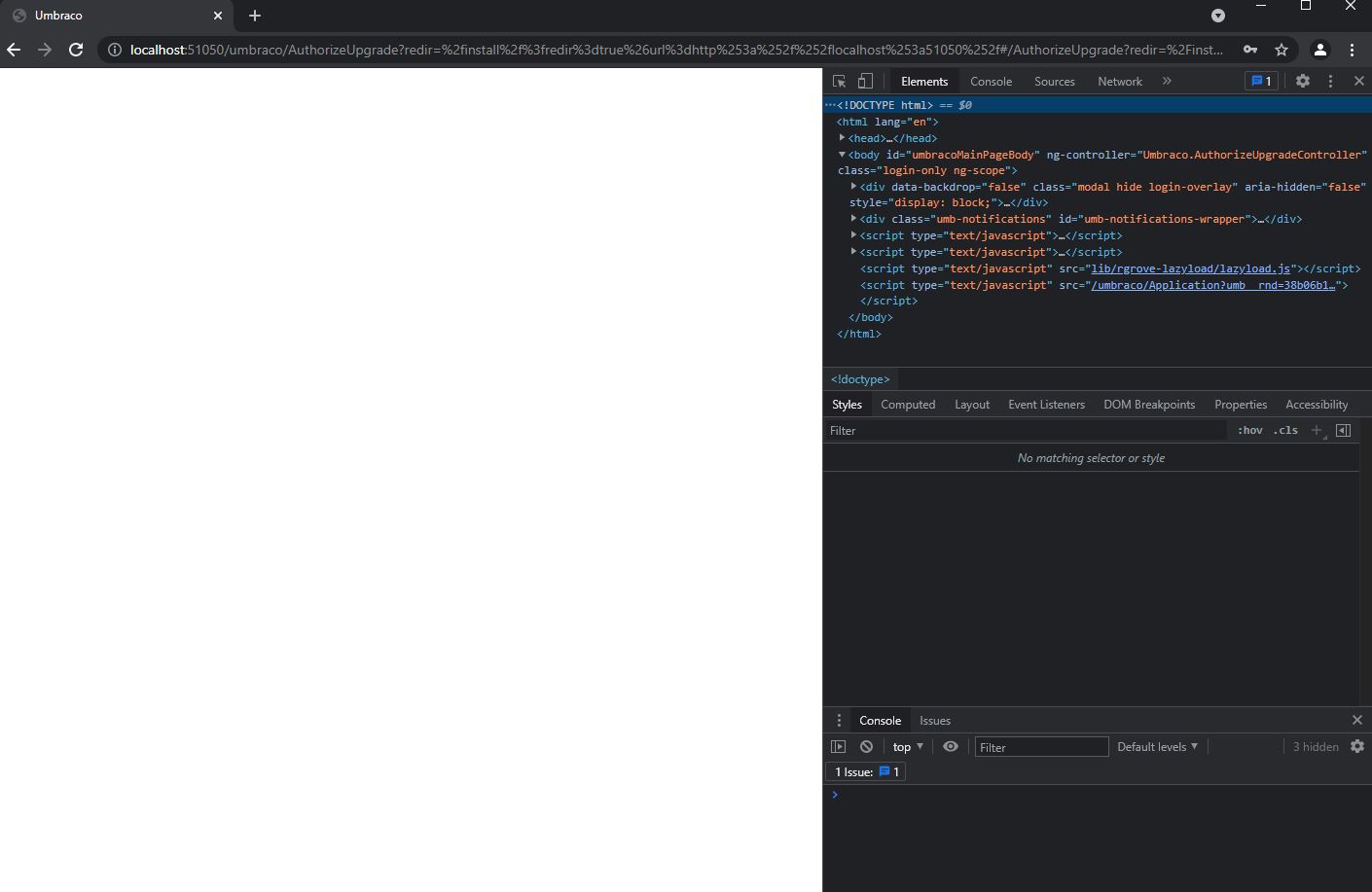 a screen shot of the blank page