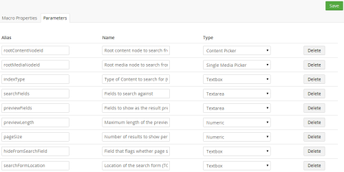 Macro Parameters for ezSearch