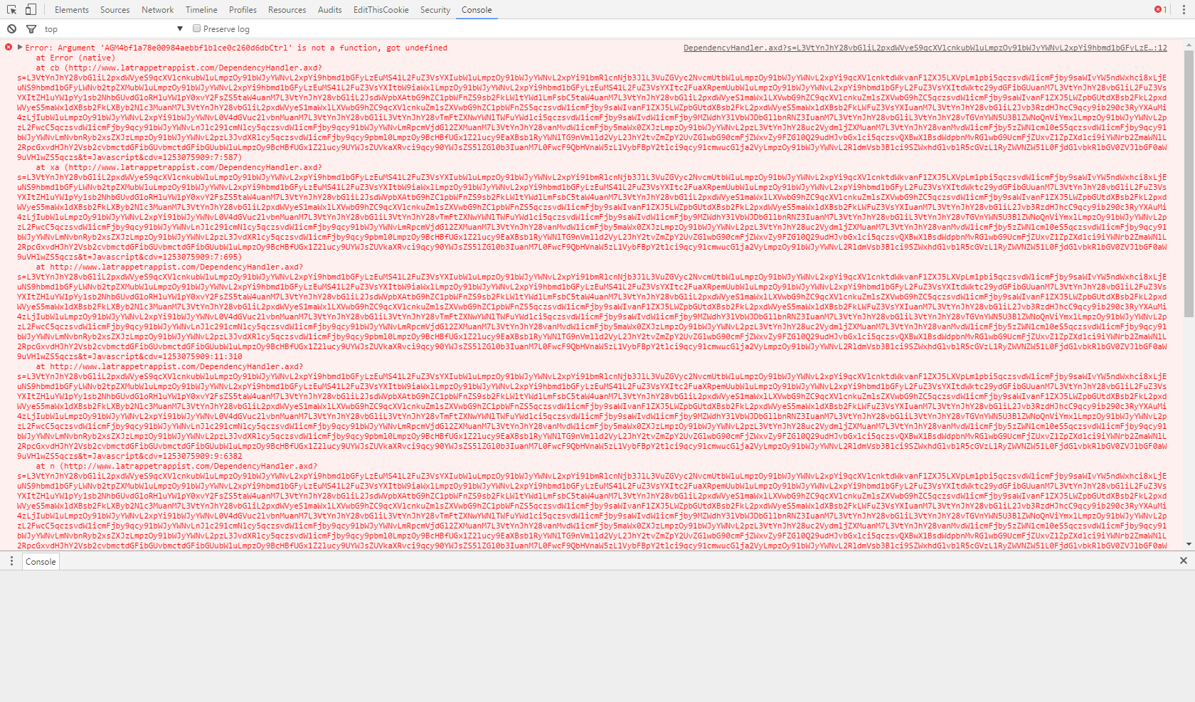 Console error