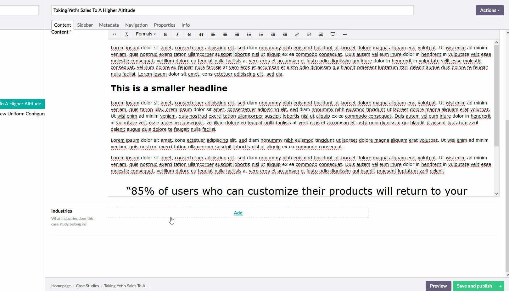 Example of issue