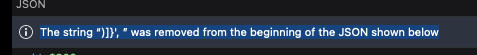 Please note the JSON is not constructed correctly