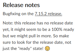 screenshot of v7.15.3 release page