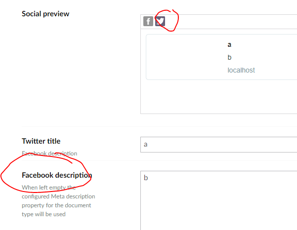 Twitter showing Facebook label