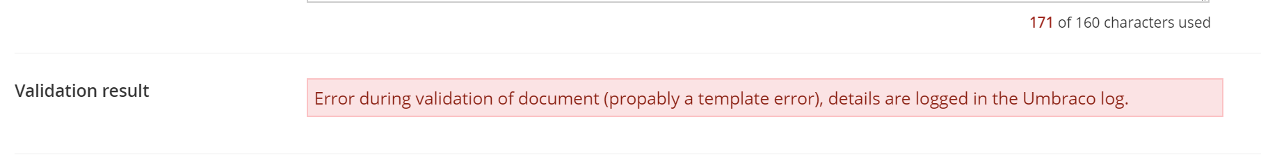 Error in backend on domain2.dk