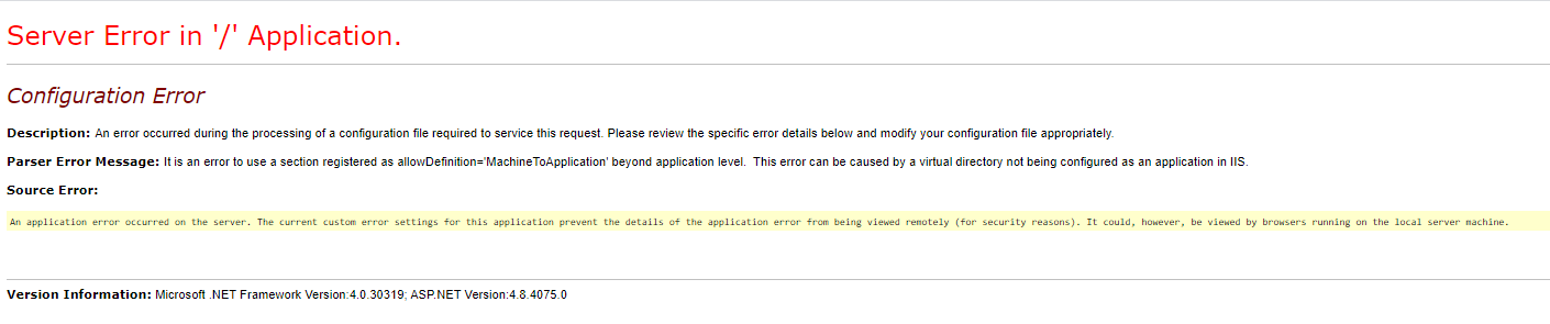 umbraco 500 error