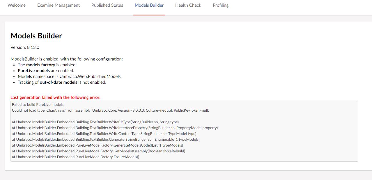 Exception in Settings Section