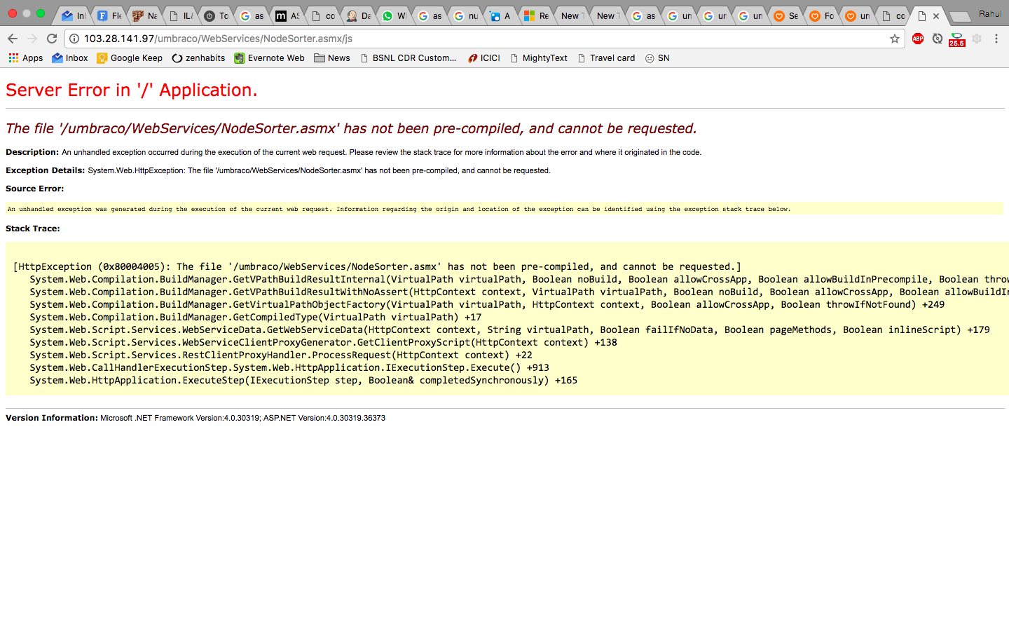Error page