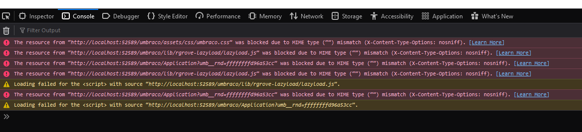 Firefox console